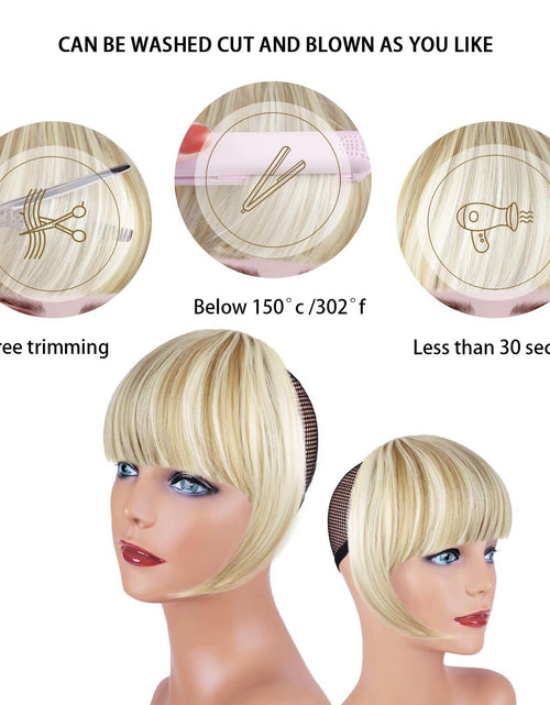 Load image into Gallery viewer, XRACEPHOL Blonde Bangs Clip-in Thick Natural Full Front Straight Hairpiece
