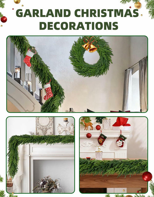 Load image into Gallery viewer, Aurdox 9FT Real Touch Norfolk Pine Garland Green Artificial Christmas
