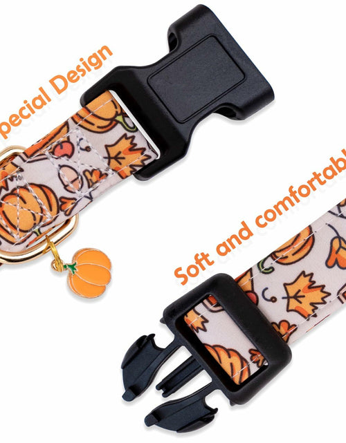 Load image into Gallery viewer, Faygarsle Orange Dog Collar Pumpkin Leaf Pattern Fall Autumn Small Size S
