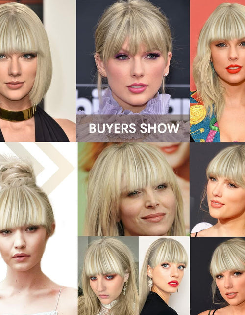 Load image into Gallery viewer, XRACEPHOL Blonde Bangs Clip-in Thick Natural Full Front Straight Hairpiece
