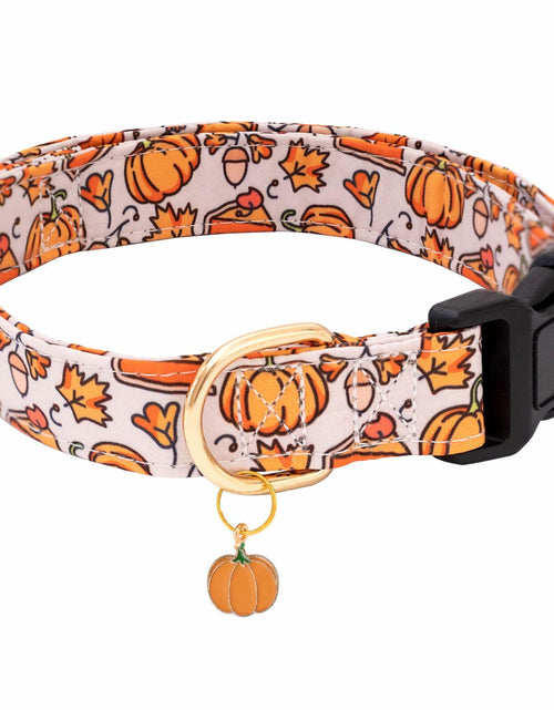 Load image into Gallery viewer, Faygarsle Orange Dog Collar Pumpkin Leaf Pattern Fall Autumn Small Size S
