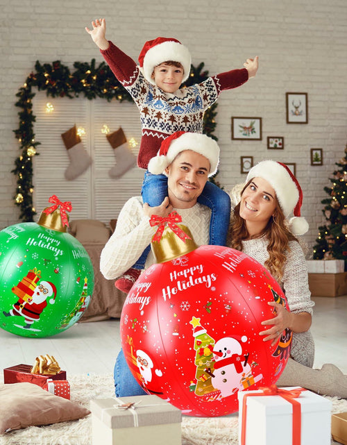 Load image into Gallery viewer, SUIMOT 2 PCS 24" PVC Giant Inflatable Christmas Balls Red Green Outdoor
