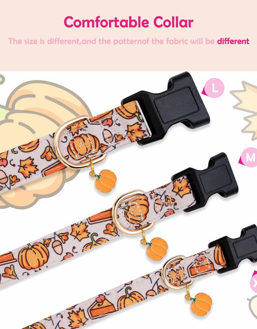 Load image into Gallery viewer, Faygarsle Orange Dog Collar Pumpkin Leaf Pattern Fall Autumn Small Size S
