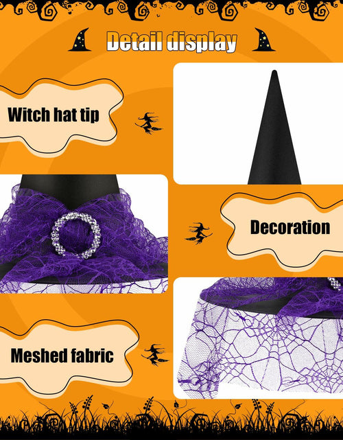 Load image into Gallery viewer, Doitory Halloween Witch Hat Purple Cotton Costume Accessory One Size
