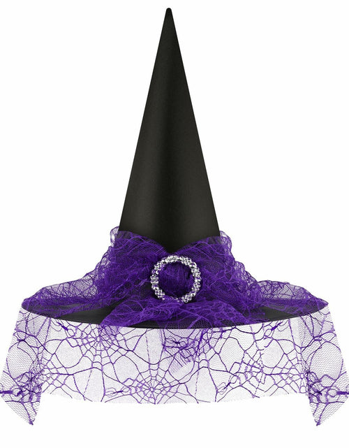 Load image into Gallery viewer, Doitory Halloween Witch Hat Purple Cotton Costume Accessory One Size
