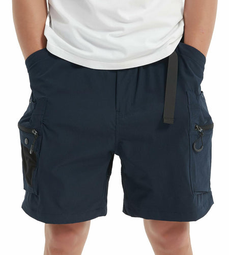 MONTFLIX Men's Hiking Cargo Shorts Lightweight Quick Dry Multi Pocket Navy M