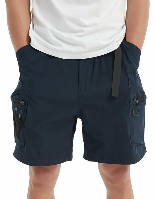 Load image into Gallery viewer, MONTFLIX Men's Hiking Cargo Shorts Lightweight Quick Dry Multi Pocket Navy M
