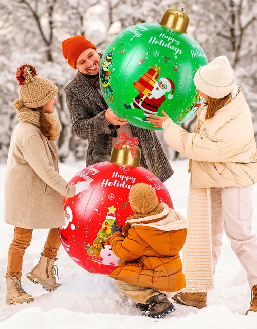 Load image into Gallery viewer, SUIMOT 2 PCS 24" PVC Giant Inflatable Christmas Balls Red Green Outdoor
