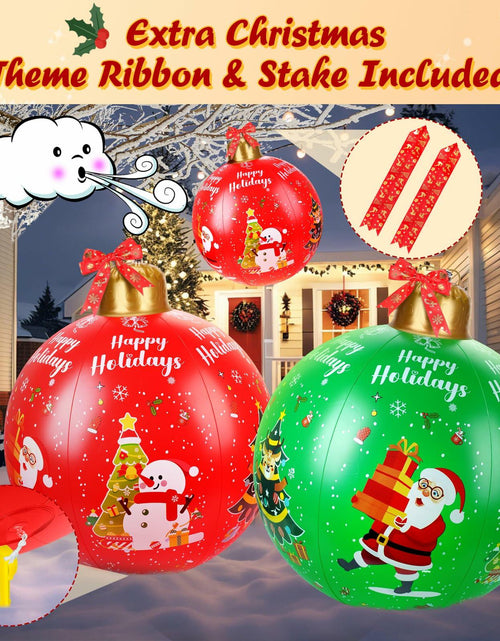 Load image into Gallery viewer, SUIMOT 2 PCS 24" PVC Giant Inflatable Christmas Balls Red Green Outdoor
