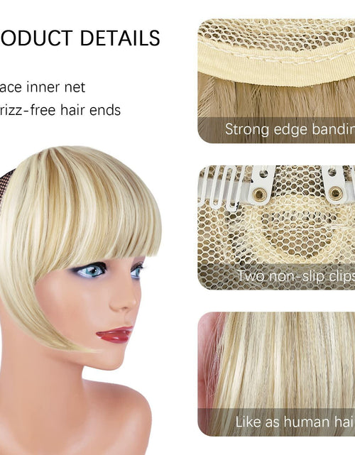 Load image into Gallery viewer, XRACEPHOL Blonde Bangs Clip-in Thick Natural Full Front Straight Hairpiece
