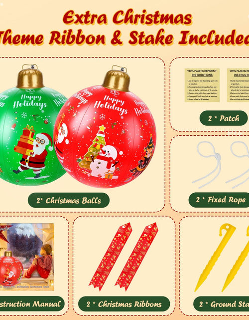 Load image into Gallery viewer, SUIMOT 2 PCS 24" PVC Giant Inflatable Christmas Balls Red Green Outdoor

