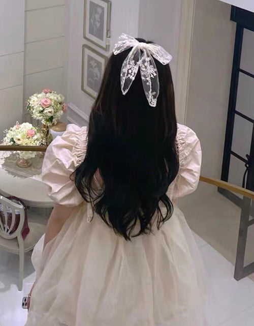 Load image into Gallery viewer, ASIJUNTYECHO Large Lace Hair Bows for Girls Women Tulle Jacquard Clips
