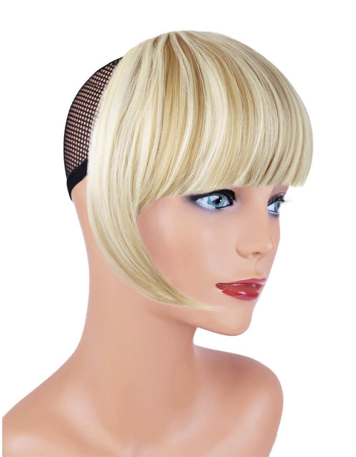 Load image into Gallery viewer, XRACEPHOL Blonde Bangs Clip-in Thick Natural Full Front Straight Hairpiece
