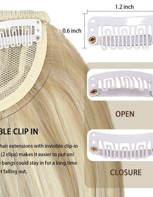 Load image into Gallery viewer, XRACEPHOL Blonde Bangs Clip-in Thick Natural Full Front Straight Hairpiece
