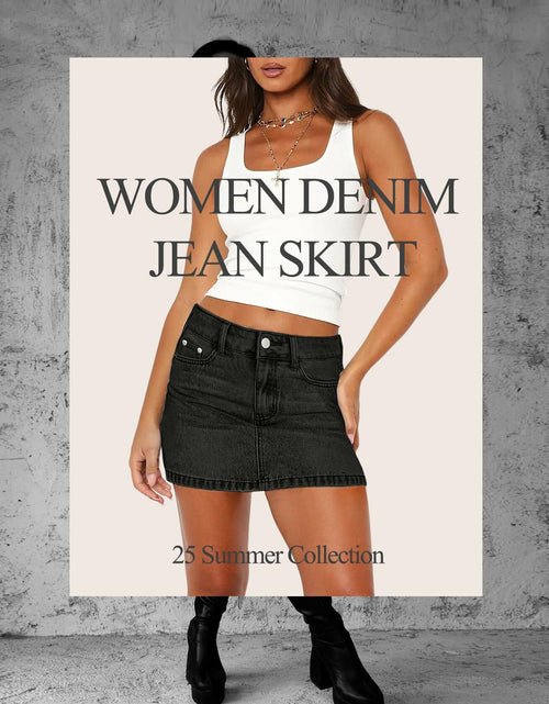 Load image into Gallery viewer, MONCCIZA Women's Denim Mini Jean Skirt Low Waist Blue Size One Size
