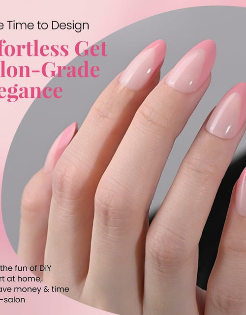 Load image into Gallery viewer, XZMeiLun Rose Pink French Tip Press On Nails Short Almond 30 Pcs

