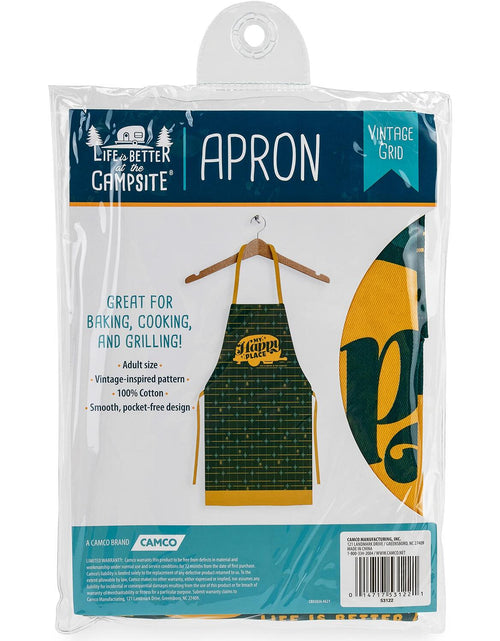 Load image into Gallery viewer, Camco Life Is Better at the Campsite Apron Camping RV Green Grid
