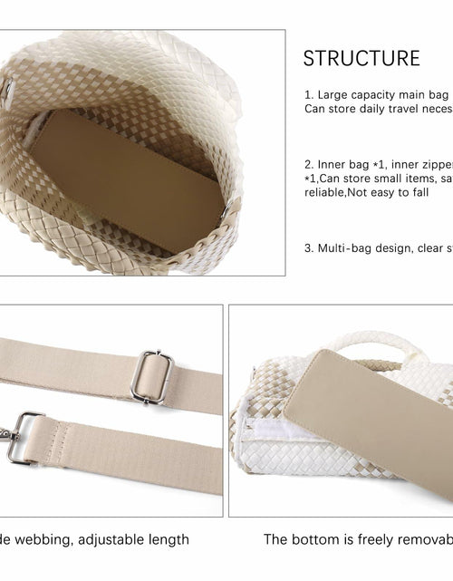 Load image into Gallery viewer, LIKEBAG Neoprene Woven Tote Bag Summer Beach Handbag Purse 11.1x12.2x4.75in
