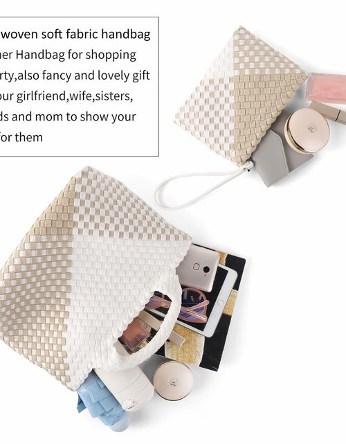 Load image into Gallery viewer, LIKEBAG Neoprene Woven Tote Bag Summer Beach Handbag Purse 11.1x12.2x4.75in
