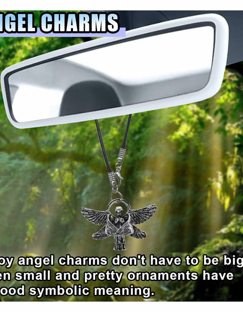 Load image into Gallery viewer, LAINLOY Guardian Angel Car Pendant Metal Six-Winged Rear View Mirror Charm Gold
