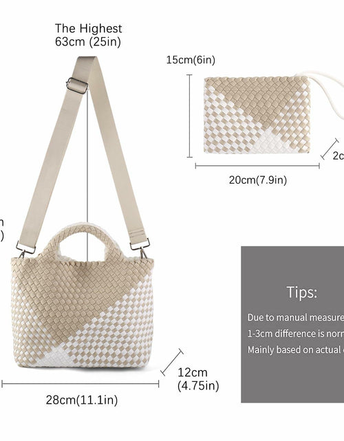 Load image into Gallery viewer, LIKEBAG Neoprene Woven Tote Bag Summer Beach Handbag Purse 11.1x12.2x4.75in
