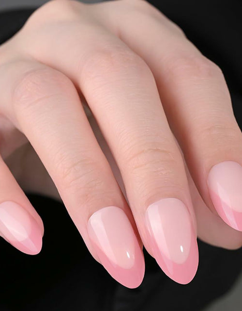 Load image into Gallery viewer, XZMeiLun Rose Pink French Tip Press On Nails Short Almond 30 Pcs
