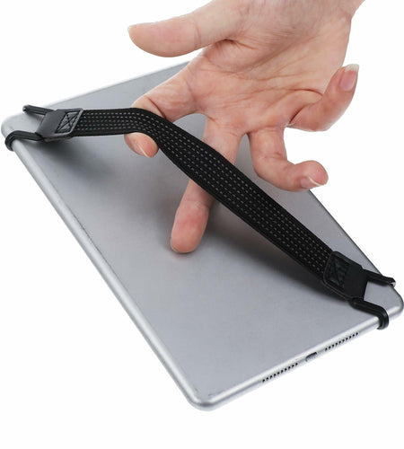 2pcs Mobile Phone Security Hand Strap Holder 7.8''-13'' Black Elastic Grip