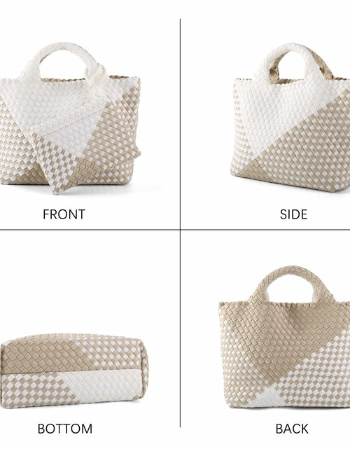 Load image into Gallery viewer, LIKEBAG Neoprene Woven Tote Bag Summer Beach Handbag Purse 11.1x12.2x4.75in
