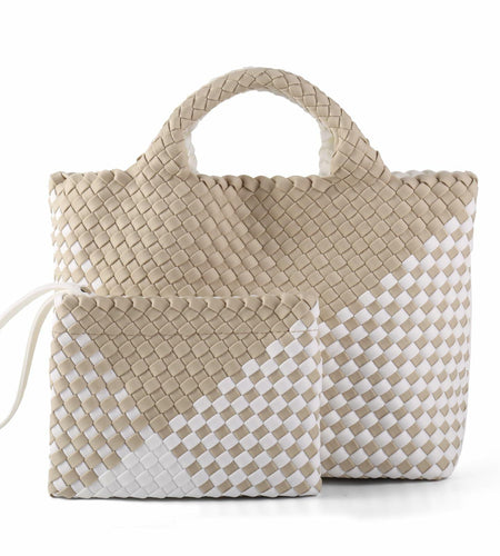 LIKEBAG Neoprene Woven Tote Bag Summer Beach Handbag Purse 11.1x12.2x4.75in