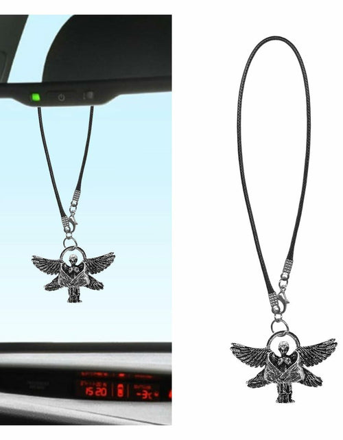 Load image into Gallery viewer, LAINLOY Guardian Angel Car Pendant Metal Six-Winged Rear View Mirror Charm Gold
