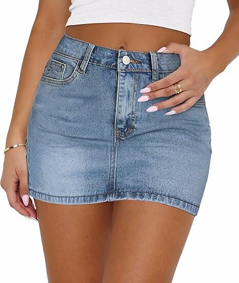 Load image into Gallery viewer, MONCCIZA Women's Denim Mini Jean Skirt Low Waist Blue Size One Size
