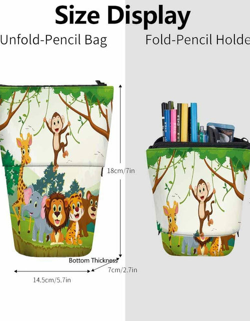 Load image into Gallery viewer, Swono Animal Pencil Case Jungle Monkey Tiger Giraffe Lion Elephant Colorful
