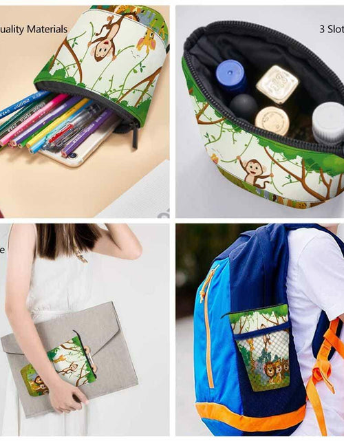 Load image into Gallery viewer, Swono Animal Pencil Case Jungle Monkey Tiger Giraffe Lion Elephant Colorful
