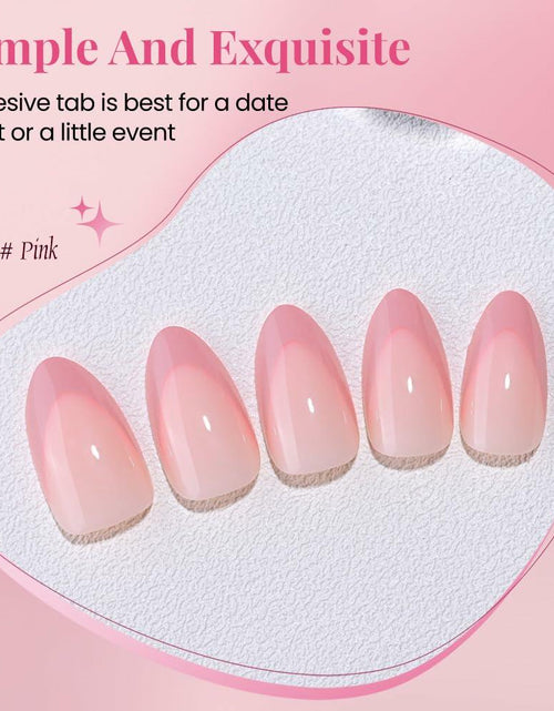 Load image into Gallery viewer, XZMeiLun Rose Pink French Tip Press On Nails Short Almond 30 Pcs
