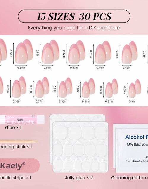 Load image into Gallery viewer, XZMeiLun Rose Pink French Tip Press On Nails Short Almond 30 Pcs

