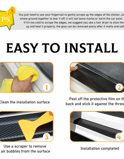 Load image into Gallery viewer, Yourkar 4PCS Car Door Sill Protector 3D Carbon Fiber Wrap Film Green
