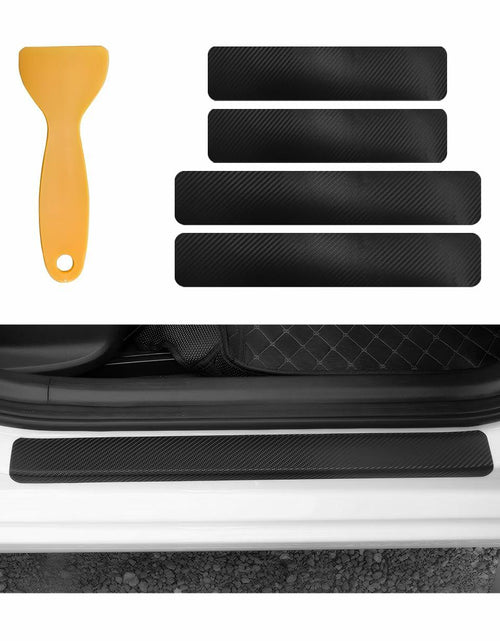 Load image into Gallery viewer, Yourkar 4PCS Car Door Sill Protector 3D Carbon Fiber Wrap Film Green
