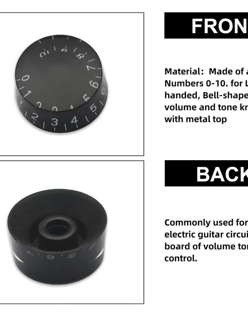 Load image into Gallery viewer, SAPHUE 4PCS Speed Control Knobs Electric Guitar Tone Volume Black
