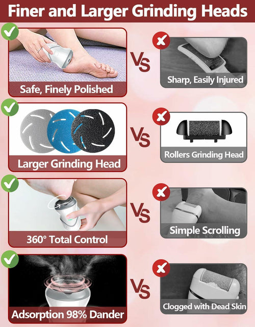 Load image into Gallery viewer, NKJVE Electric Foot File Callus Remover 3 Heads 2 Speed White Rechargeable
