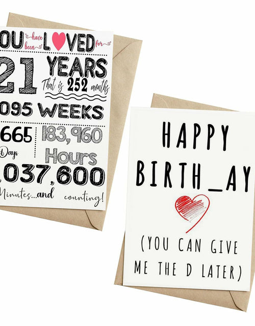Load image into Gallery viewer, LUODAKA 21st Birthday Card Party Decorations with Envelope Blank Inner Page
