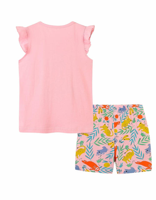 Load image into Gallery viewer, Zlwse Toddler Girls Cotton Flutter Sleeve Tank Top Shorts Set Size 2T-7Y
