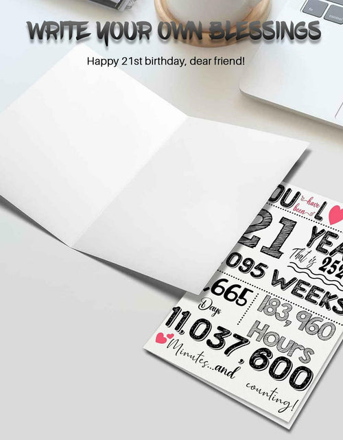 Load image into Gallery viewer, LUODAKA 21st Birthday Card Party Decorations with Envelope Blank Inner Page

