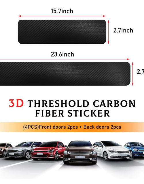 Load image into Gallery viewer, Yourkar 4PCS Car Door Sill Protector 3D Carbon Fiber Wrap Film Green
