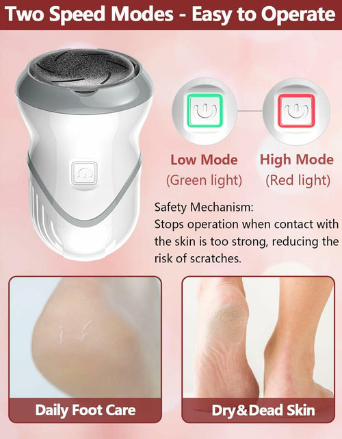 Load image into Gallery viewer, NKJVE Electric Foot File Callus Remover 3 Heads 2 Speed White Rechargeable
