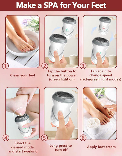 Load image into Gallery viewer, NKJVE Electric Foot File Callus Remover 3 Heads 2 Speed White Rechargeable
