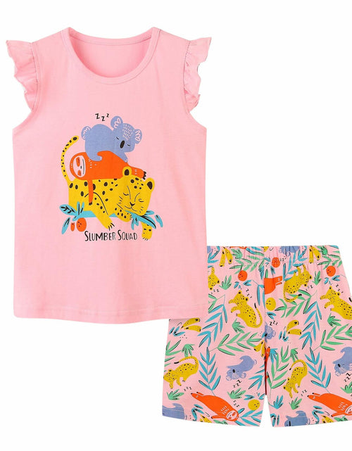 Load image into Gallery viewer, Zlwse Toddler Girls Cotton Flutter Sleeve Tank Top Shorts Set Size 2T-7Y
