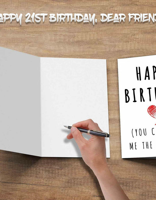 Load image into Gallery viewer, LUODAKA 21st Birthday Card Party Decorations with Envelope Blank Inner Page
