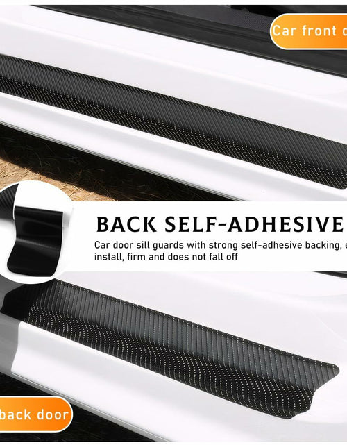 Load image into Gallery viewer, Yourkar 4PCS Car Door Sill Protector 3D Carbon Fiber Wrap Film Green
