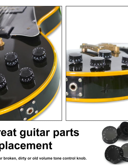 Load image into Gallery viewer, SAPHUE 4PCS Speed Control Knobs Electric Guitar Tone Volume Black
