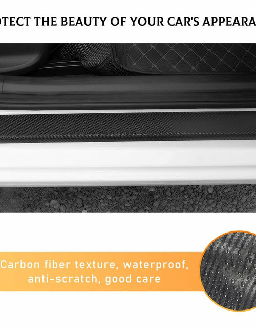 Load image into Gallery viewer, Yourkar 4PCS Car Door Sill Protector 3D Carbon Fiber Wrap Film Green
